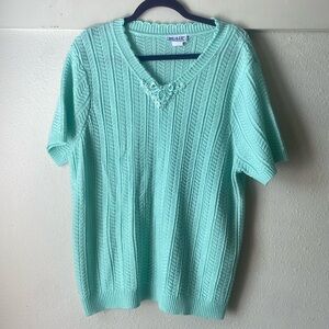 Vintage Blair sea foam short sleeve knit lightweight sweater
